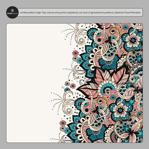 Women’s High top canvas shoes | Abstract Floral Mandala Converse Shoes