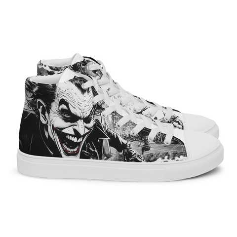 Men's High-Top Canvas Shoes | Joker Gotham Madness | Vintage Comic Book Inspired