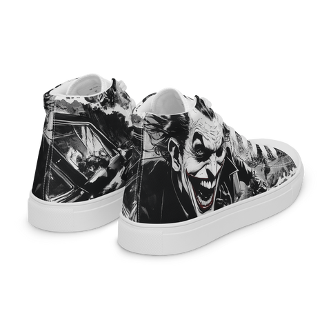 Men's High-Top Canvas Shoes | Joker Gotham Madness | Vintage Comic Book Inspired