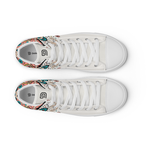 Women’s High top canvas shoes | Abstract Floral Mandala Converse Shoes