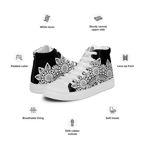 Women’s High top canvas shoes | Boho Mandala
