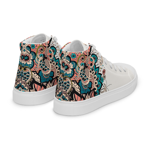 Women’s High top canvas shoes | Abstract Floral Mandala Converse Shoes